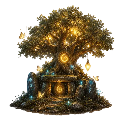 Glowing tree representing nature's wonders